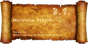 Wertheim Viktor névjegykártya